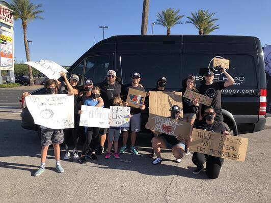 Steelhead Squad at protest